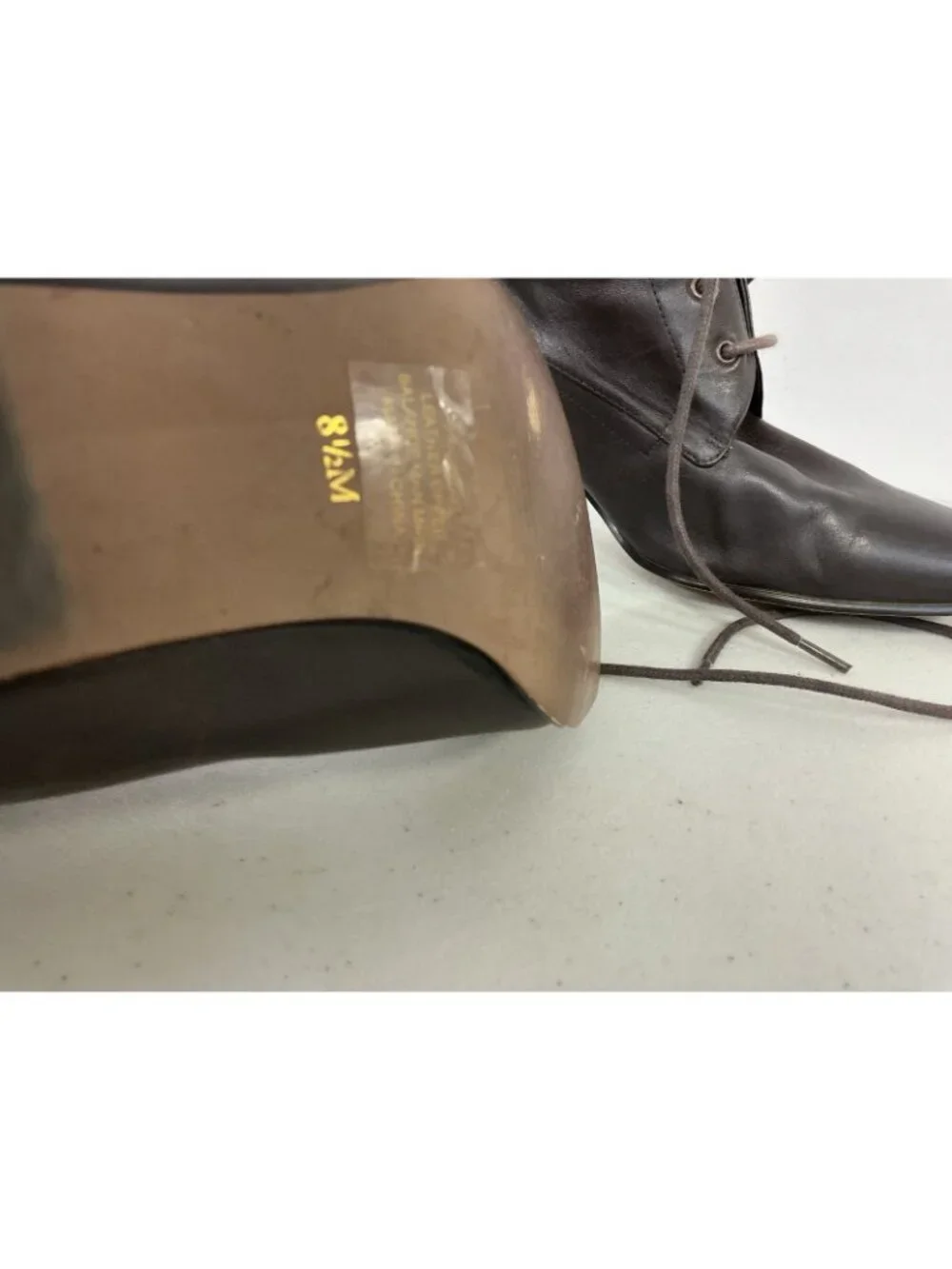 Coldwater Creek Lace up Brown Leather Boots Heeled Womens 8.5